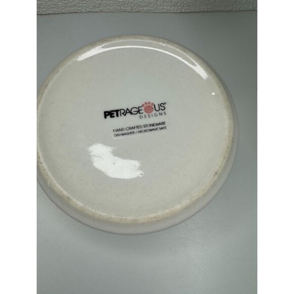 Yellow Polkadot, Paw Small Cat Dog Dish Bowl - Picture 4 of 4